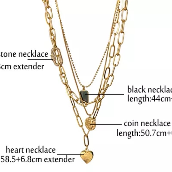 2021 Boho heart ❤  Multi-Layer Choker Collar Pendant Chain Necklace - Picture 8 of 8